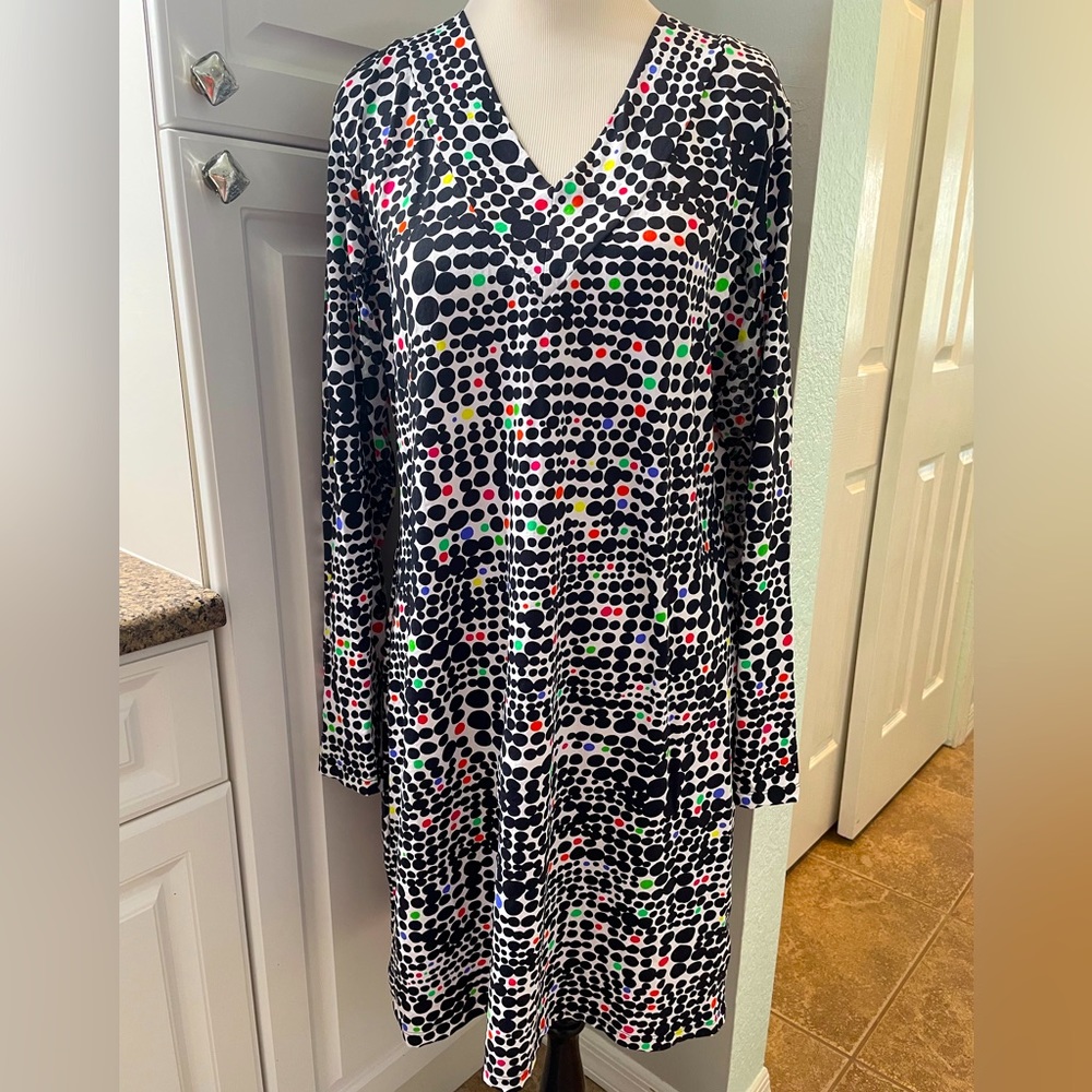 IBKUL Multi-Color Polka Dot Golf Dress